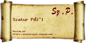 Szatur Pál névjegykártya