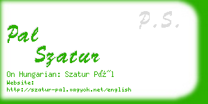 pal szatur business card